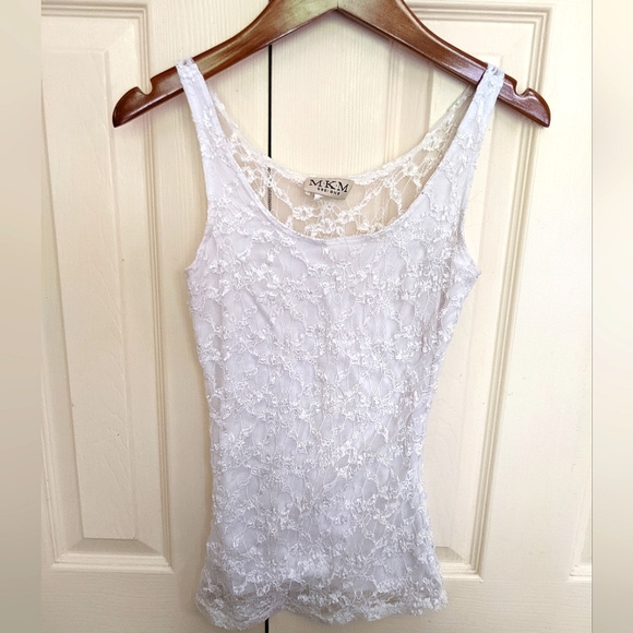 White Lace Multilayer Tank Top - Size S - Picture 2 of 6